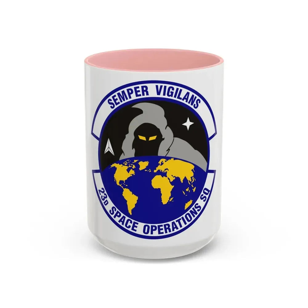 23d Space Operations Squadron (U.S. Air Force) Accent Coffee Mug 15oz Pink - Go Mug Yourself