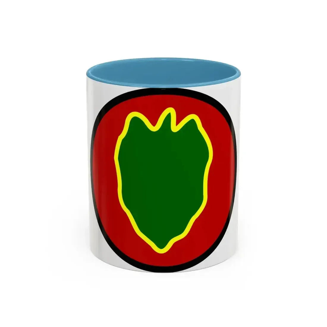 24 Infantry Division SSI (U.S. Army) Accent Coffee Mug 11oz Light Blue - Go Mug Yourself