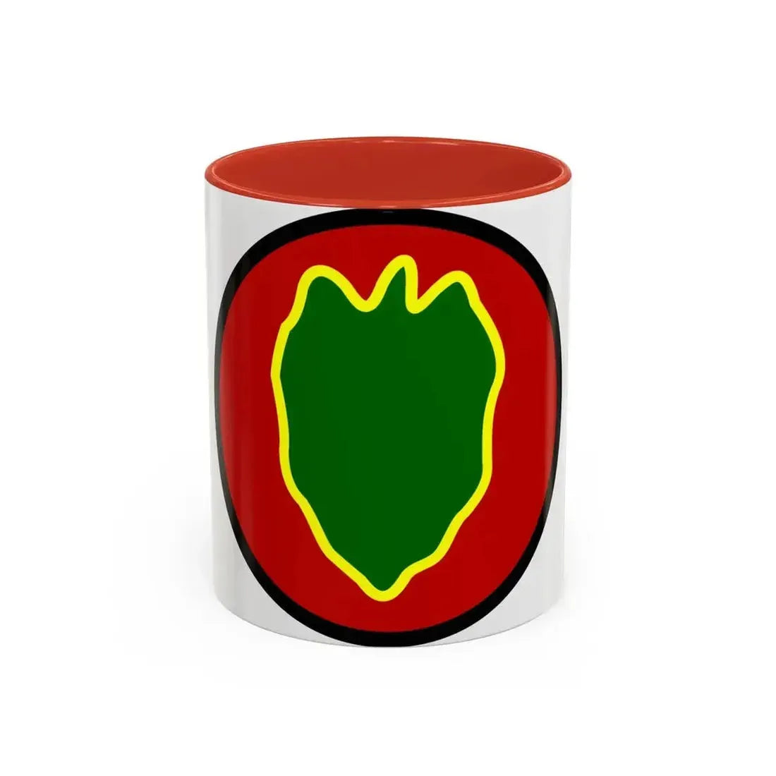 24 Infantry Division SSI (U.S. Army) Accent Coffee Mug 11oz Red - Go Mug Yourself