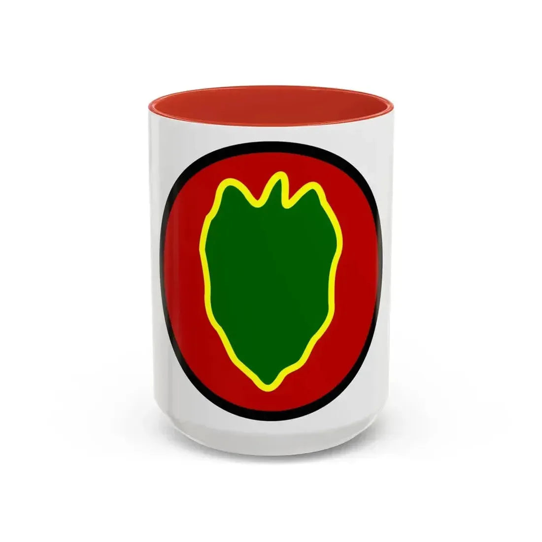 24 Infantry Division SSI (U.S. Army) Accent Coffee Mug 15oz Red - Go Mug Yourself
