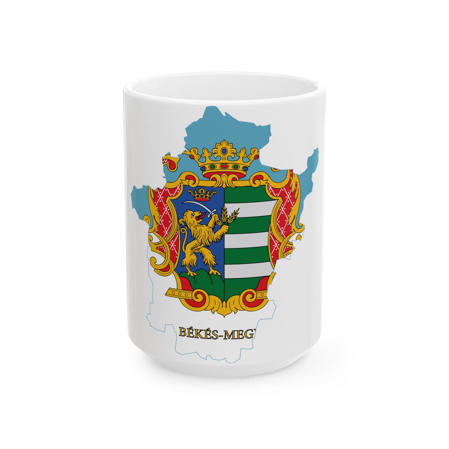 Flag-map of Bekes County (Hungary) White Coffee Mug