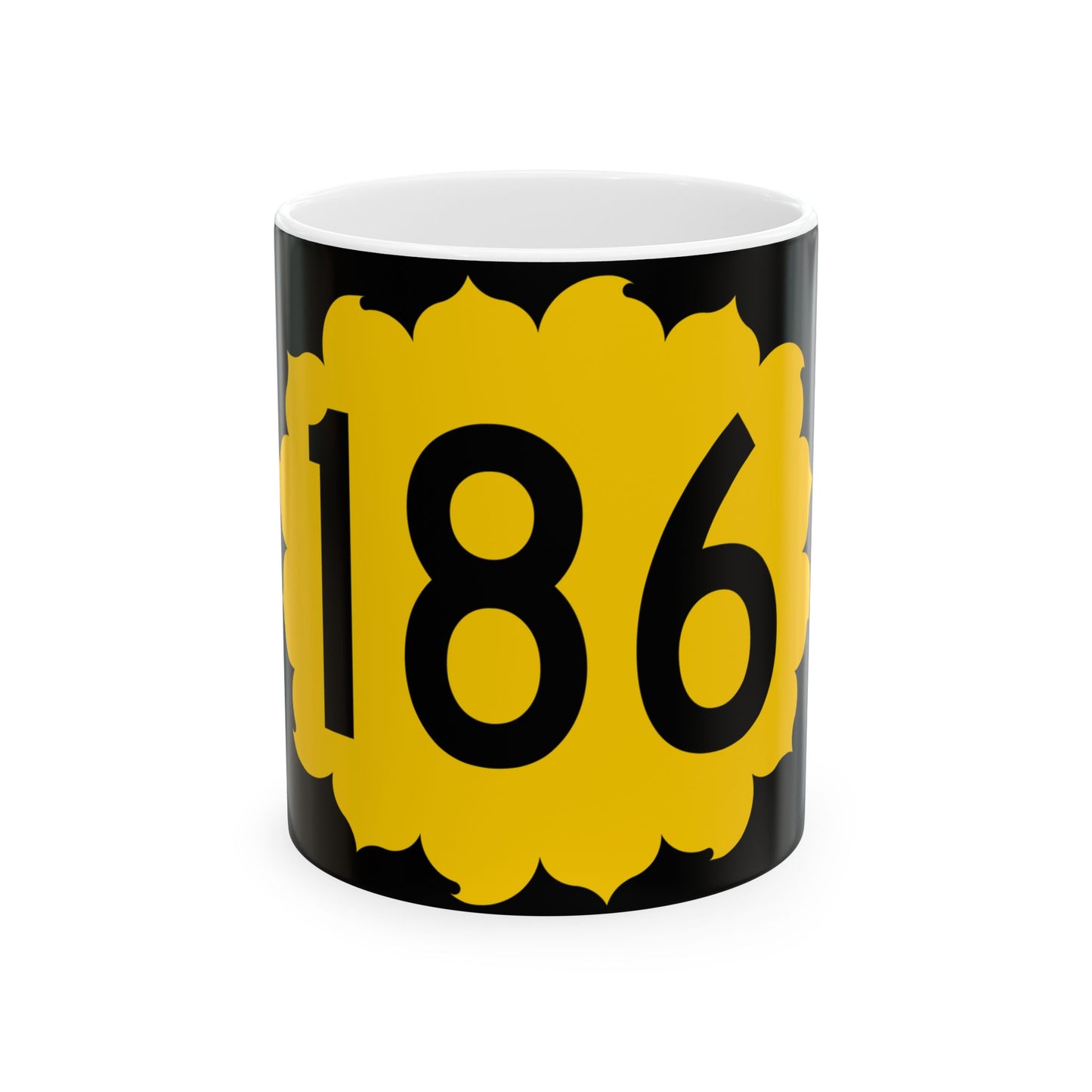K-186 (Kansas) (Road Sign) White Coffee Mug