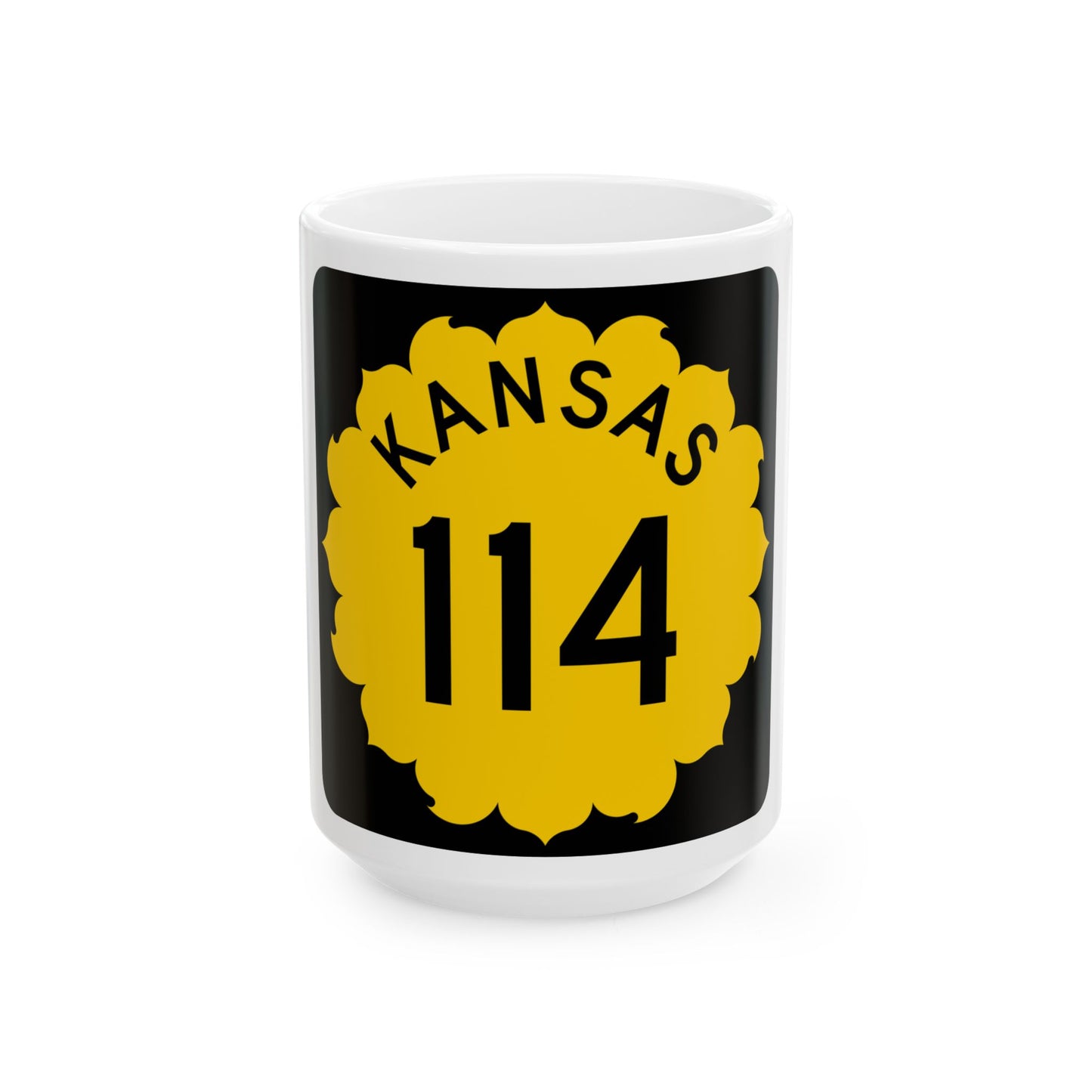 K-114 1962 (Kansas) (Road Sign) White Coffee Mug