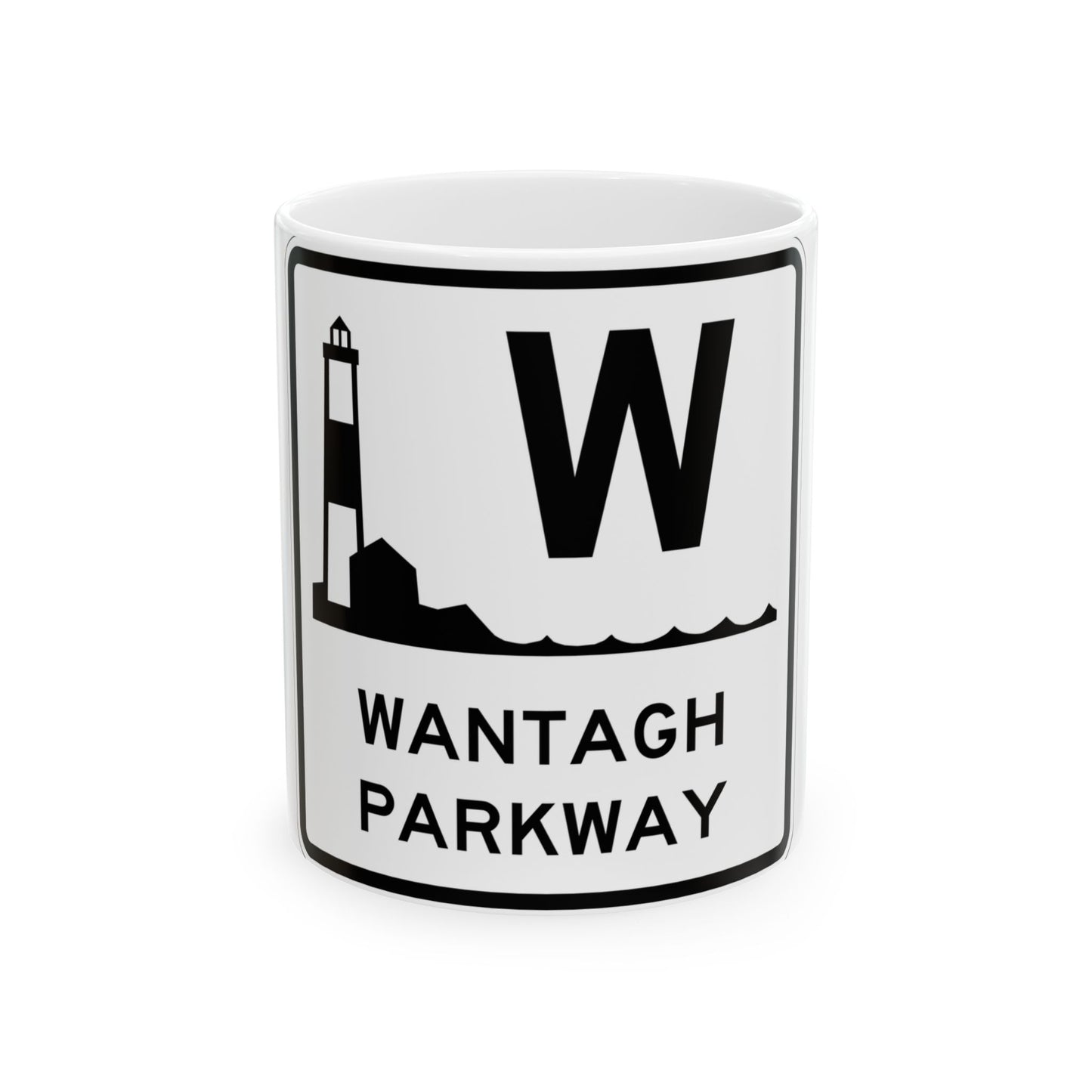 Wantagh Pkwy Shield (New York) (Road Sign) White Coffee Mug