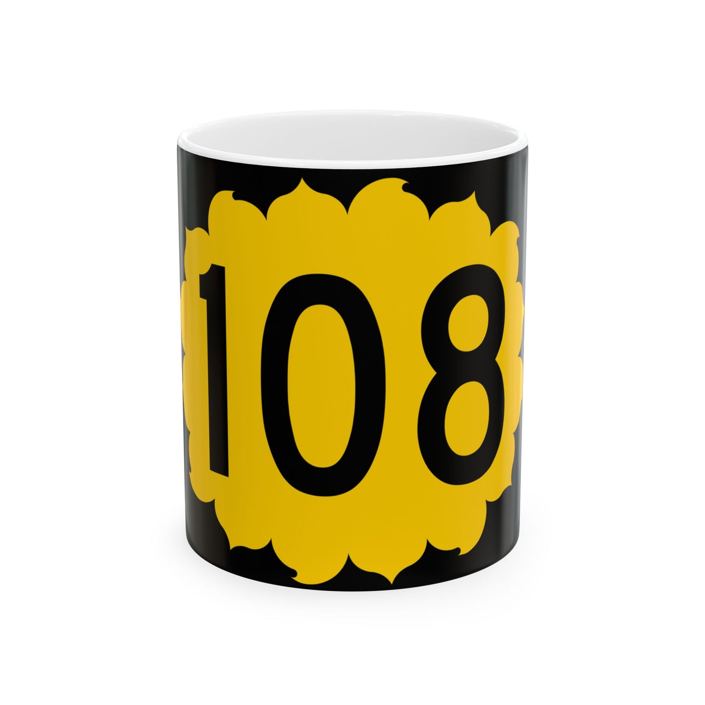 K-108 (Kansas) (Road Sign) White Coffee Mug