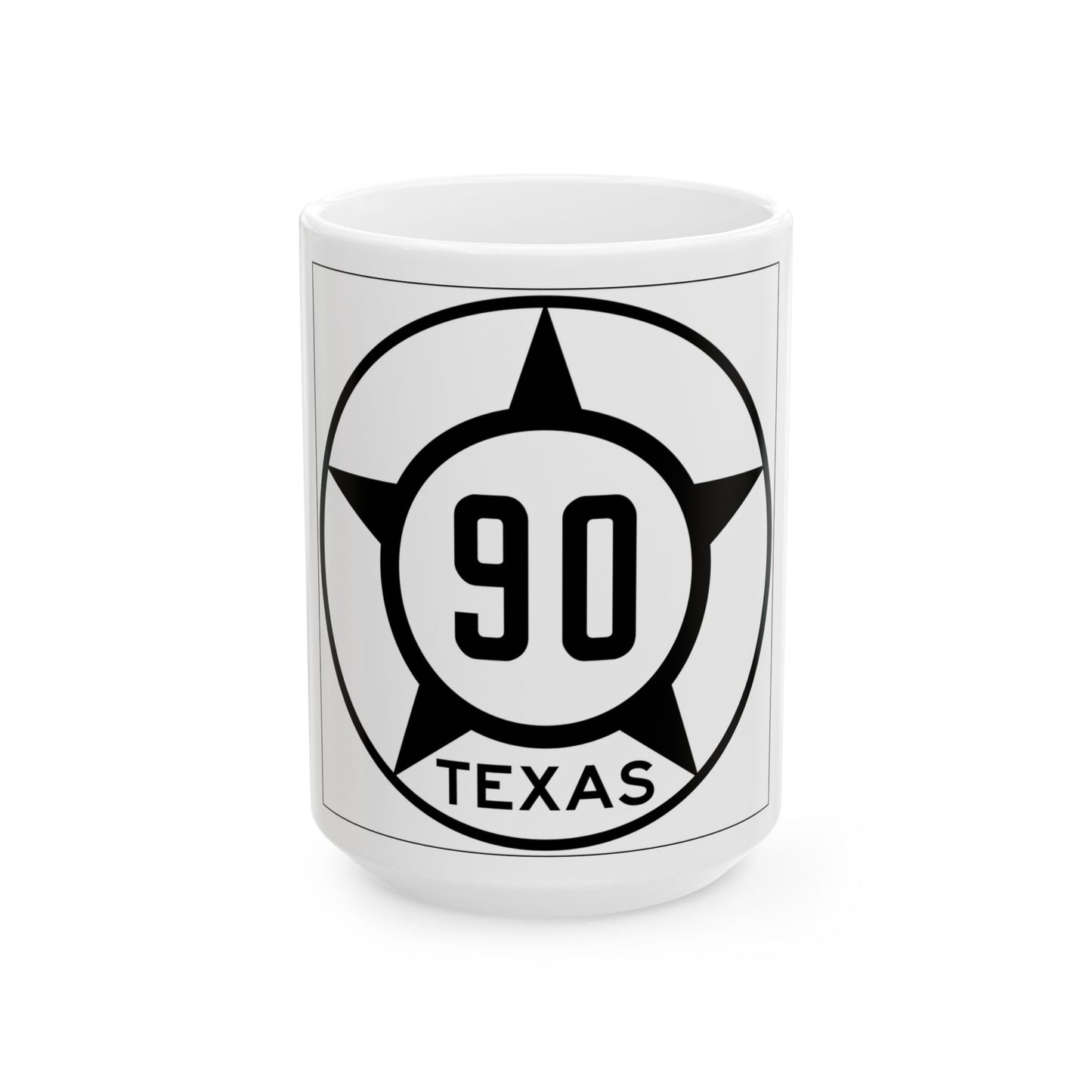 Old Texas 90 (Texas) (Road Sign) White Coffee Mug