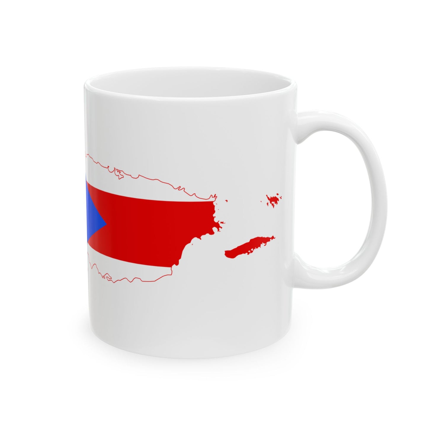 Flag-map of Puerto Rico (United States) White Coffee Mug