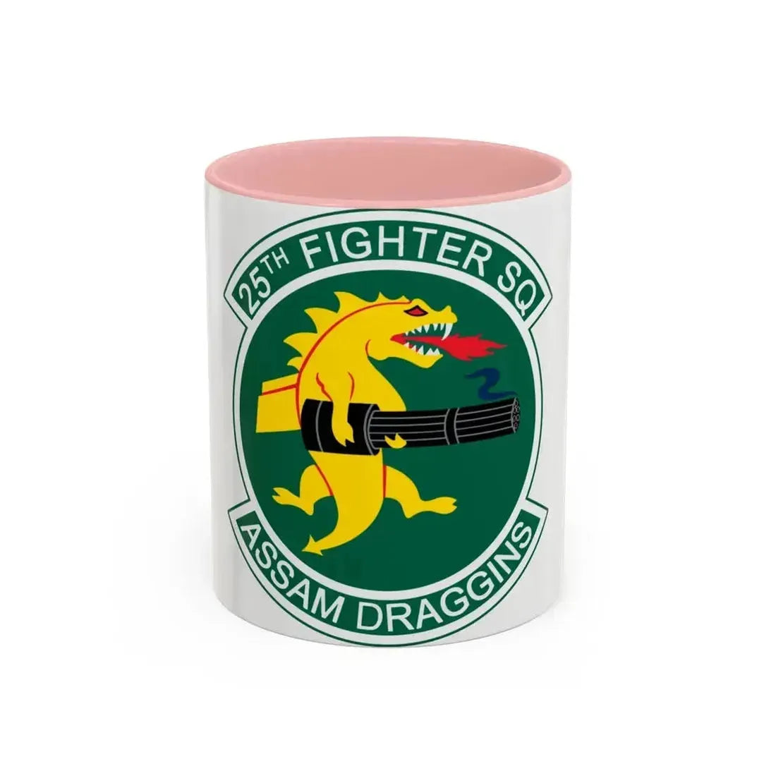 25th Fighters Sq (U.S. Air Force) Accent Coffee Mug 11oz Pink - Go Mug Yourself