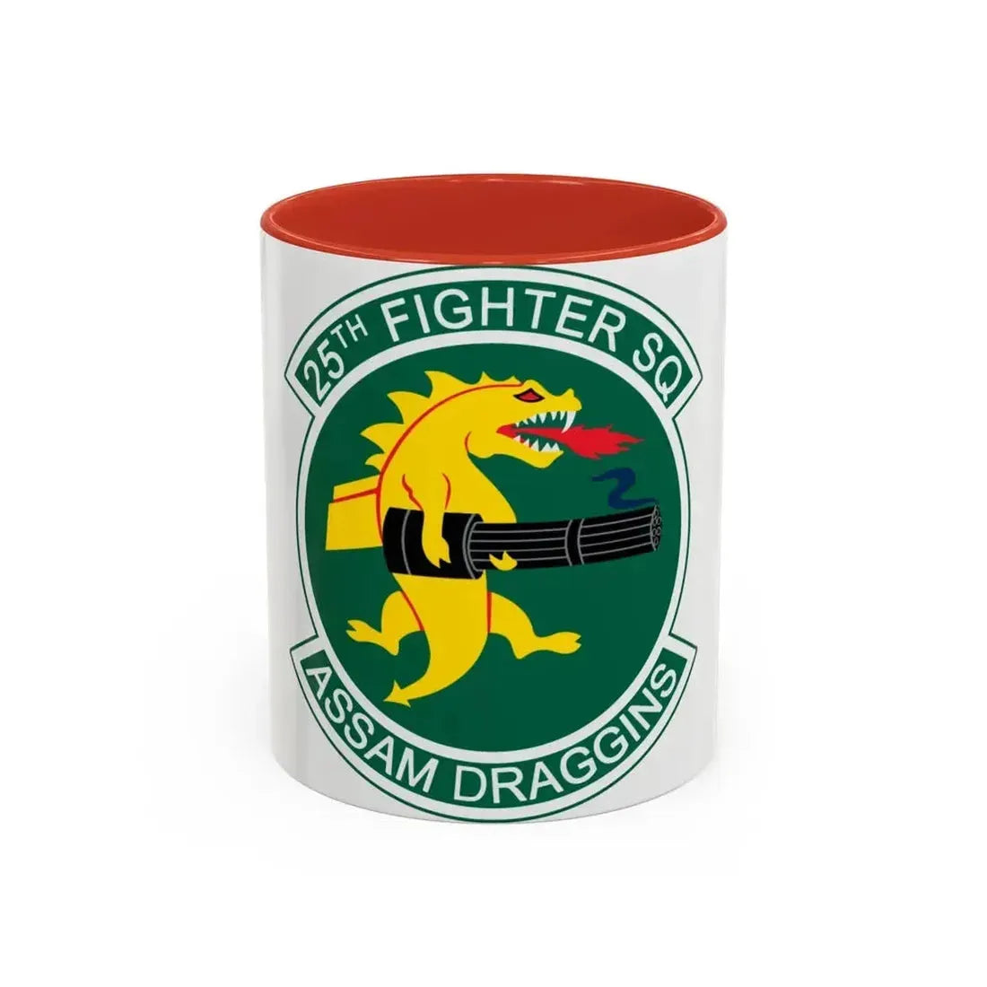 25th Fighters Sq (U.S. Air Force) Accent Coffee Mug 11oz Red - Go Mug Yourself