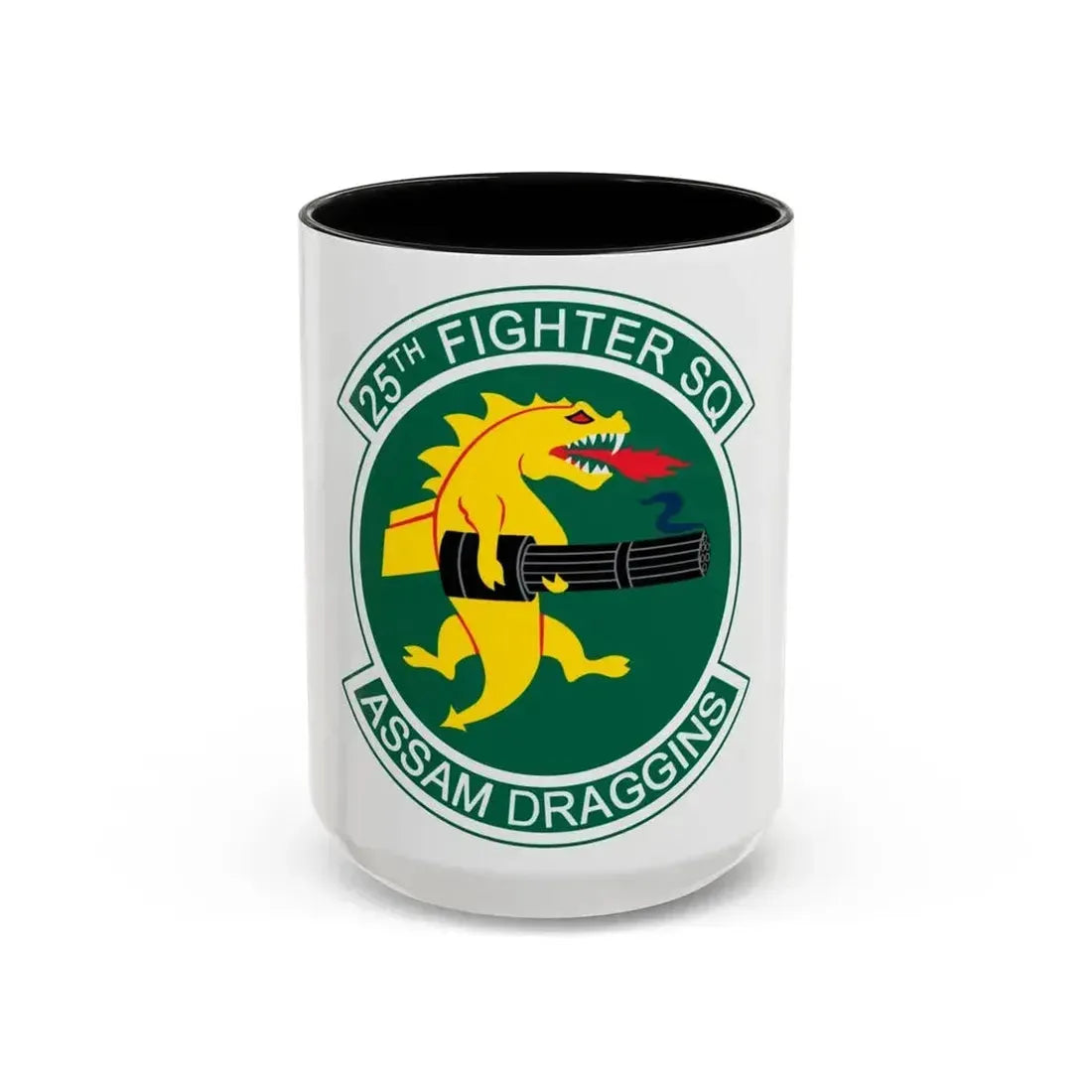 25th Fighters Sq (U.S. Air Force) Accent Coffee Mug 15oz Black - Go Mug Yourself