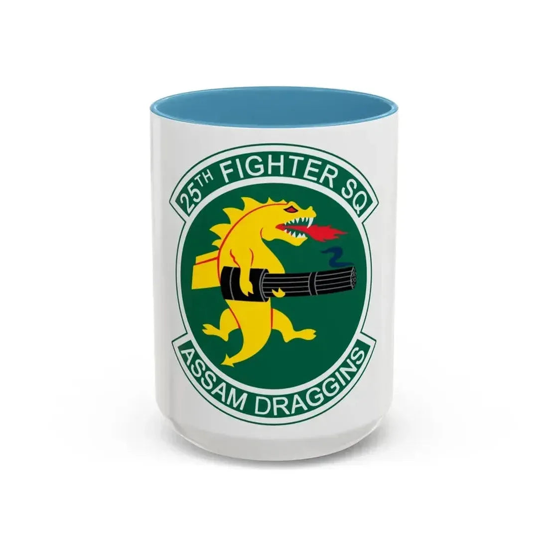 25th Fighters Sq (U.S. Air Force) Accent Coffee Mug 15oz Light Blue - Go Mug Yourself