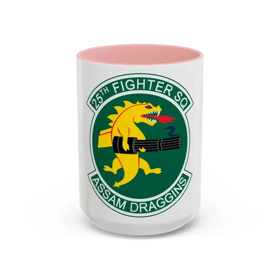 25th Fighters Sq (U.S. Air Force) Accent Coffee Mug 15oz Pink - Go Mug Yourself