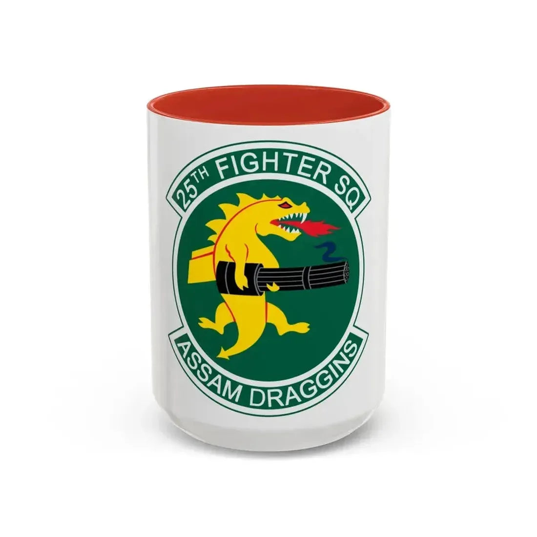 25th Fighters Sq (U.S. Air Force) Accent Coffee Mug 15oz Red - Go Mug Yourself