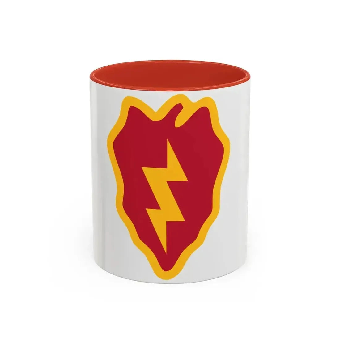 25th Infantry Division shoulder sleeve insignia (U.S. Army) Accent Coffee Mug 11oz Red - Go Mug Yourself