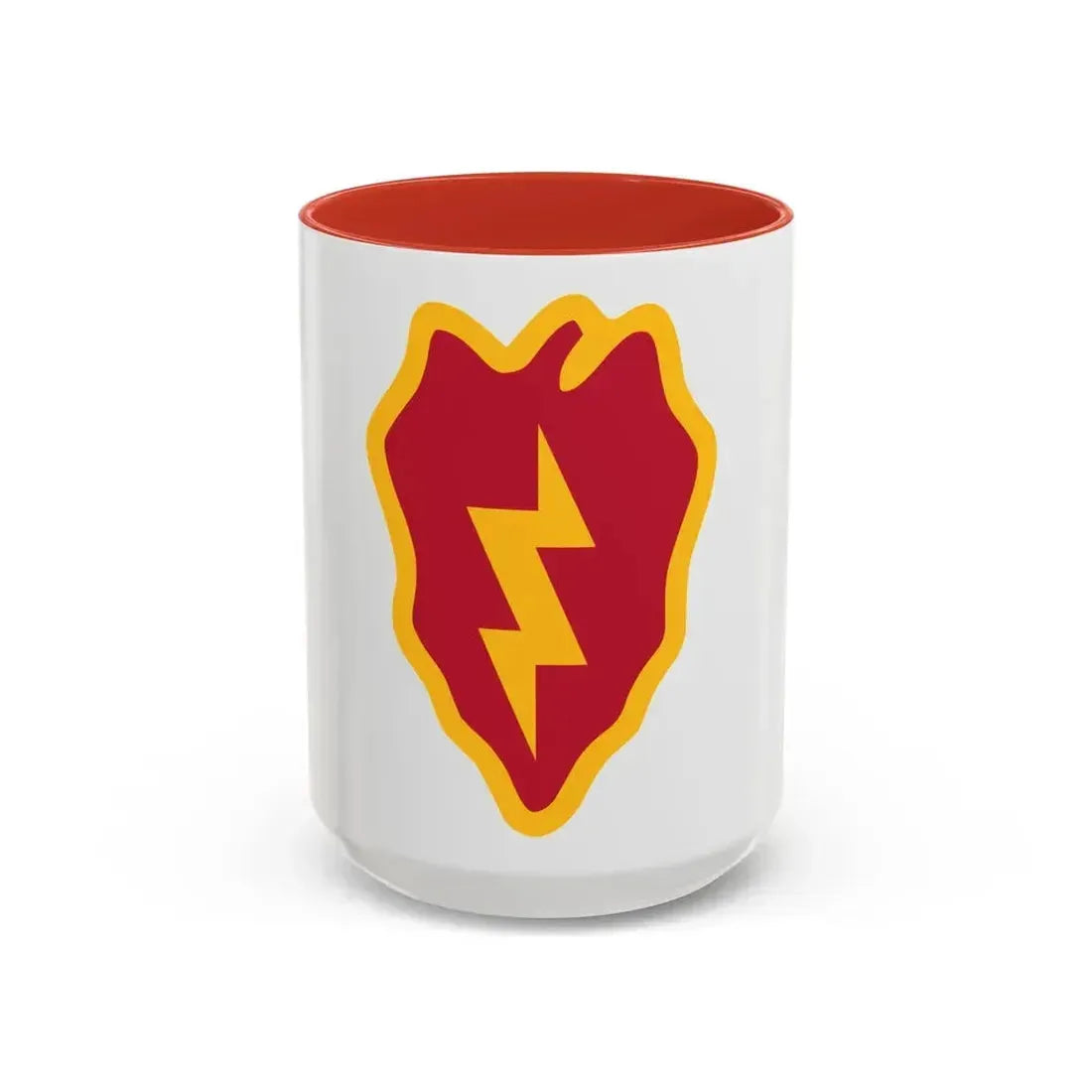 25th Infantry Division shoulder sleeve insignia (U.S. Army) Accent Coffee Mug 15oz Red - Go Mug Yourself