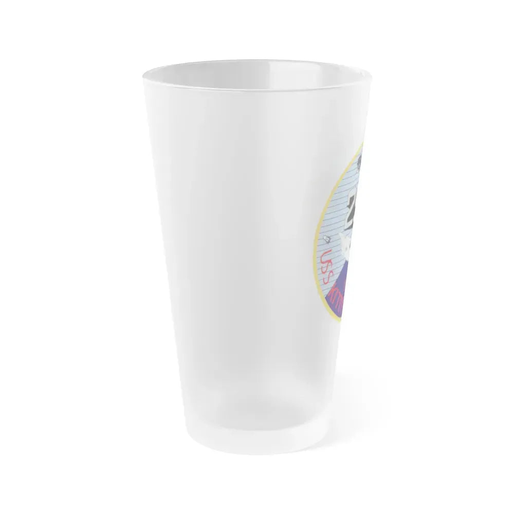 25th year USS Kitty Hawk CV 63 (U.S. Navy) Frosted Pint Glass 16oz - Go Mug Yourself
