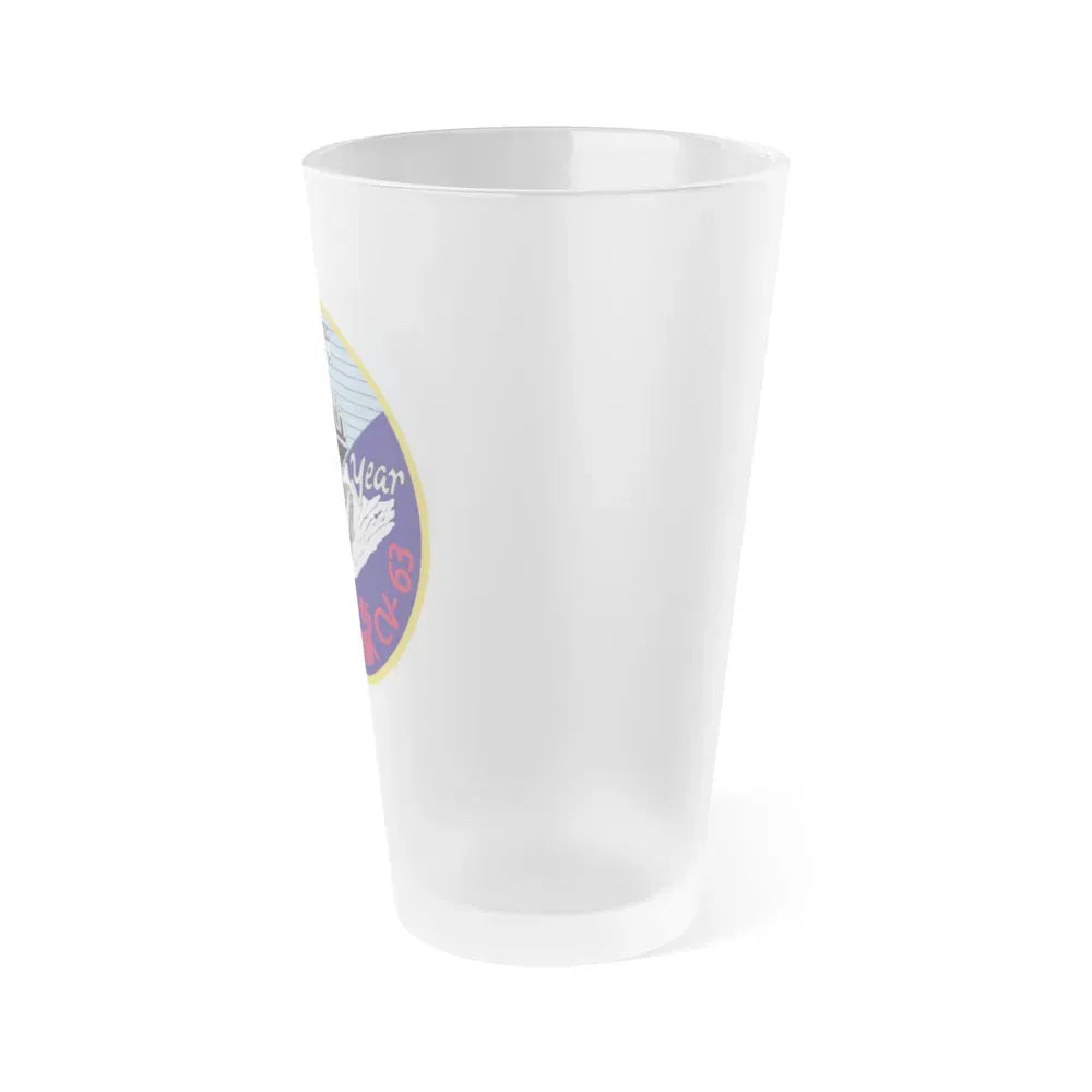 25th year USS Kitty Hawk CV 63 (U.S. Navy) Frosted Pint Glass 16oz - Go Mug Yourself