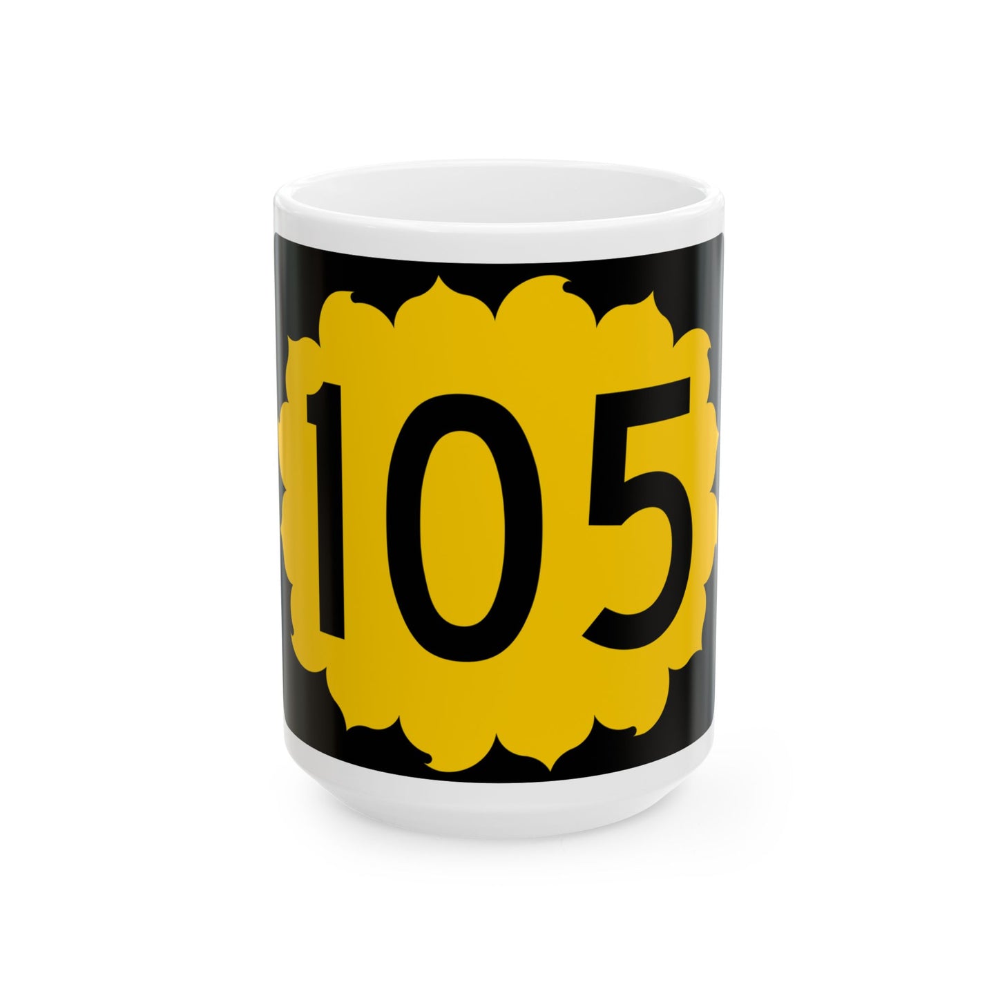 K-105 (Kansas) (Road Sign) White Coffee Mug