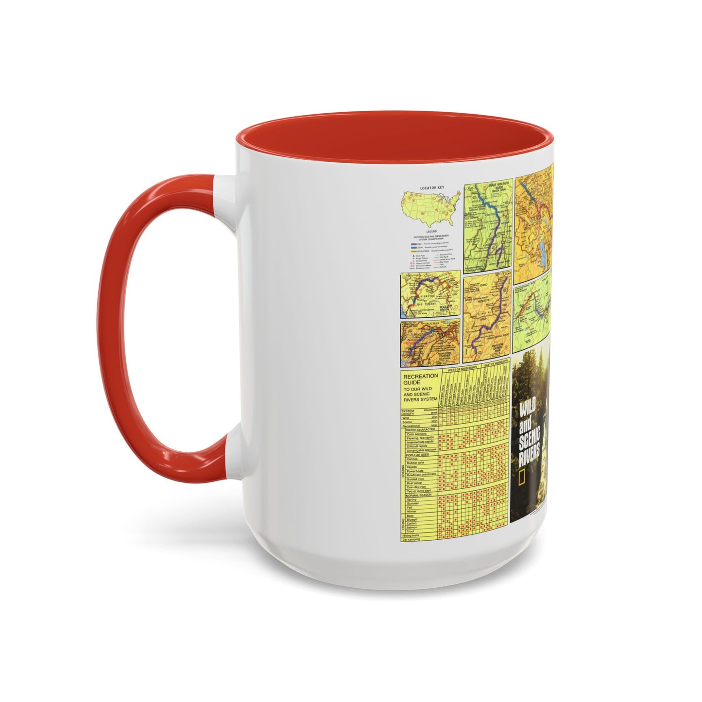 USA - Wild and Scenic Rivers 2 (1977) (Map) Accent Coffee Mug