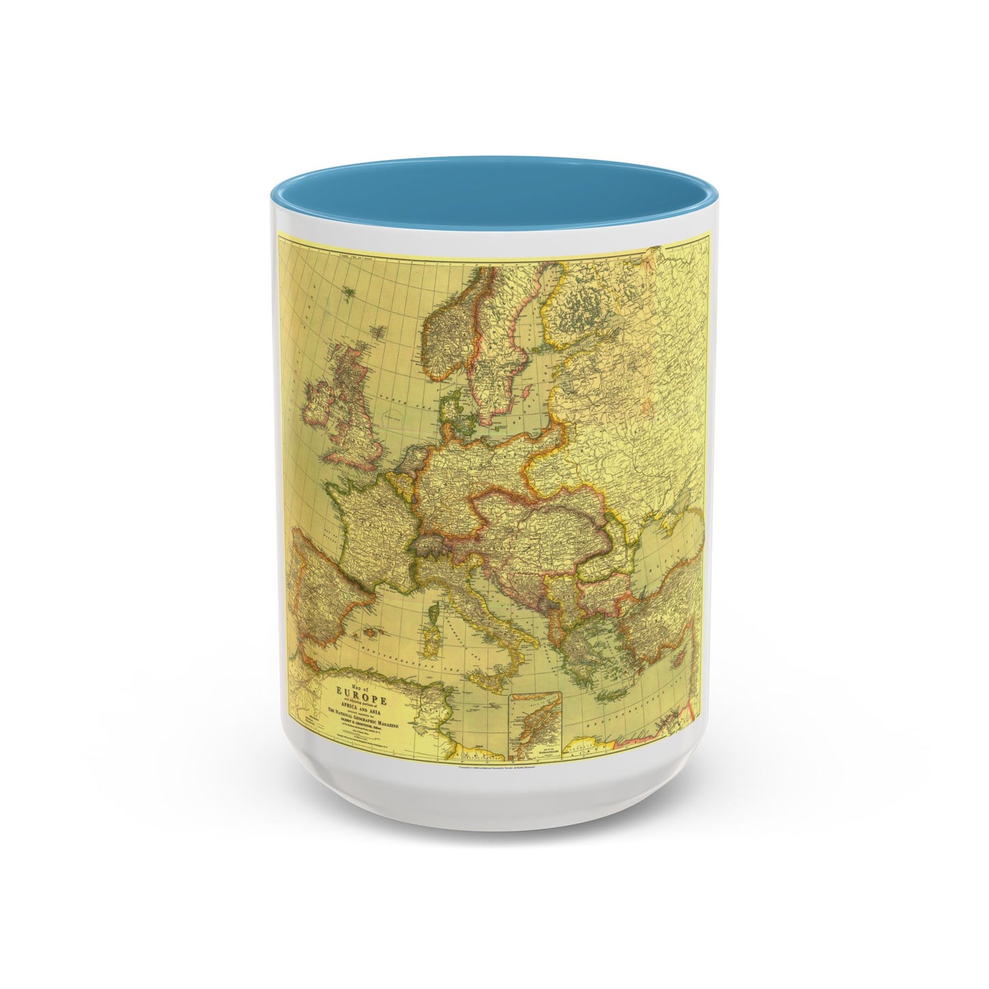Europe and Africa and Asia (1915) (Map) Accent Coffee Mug