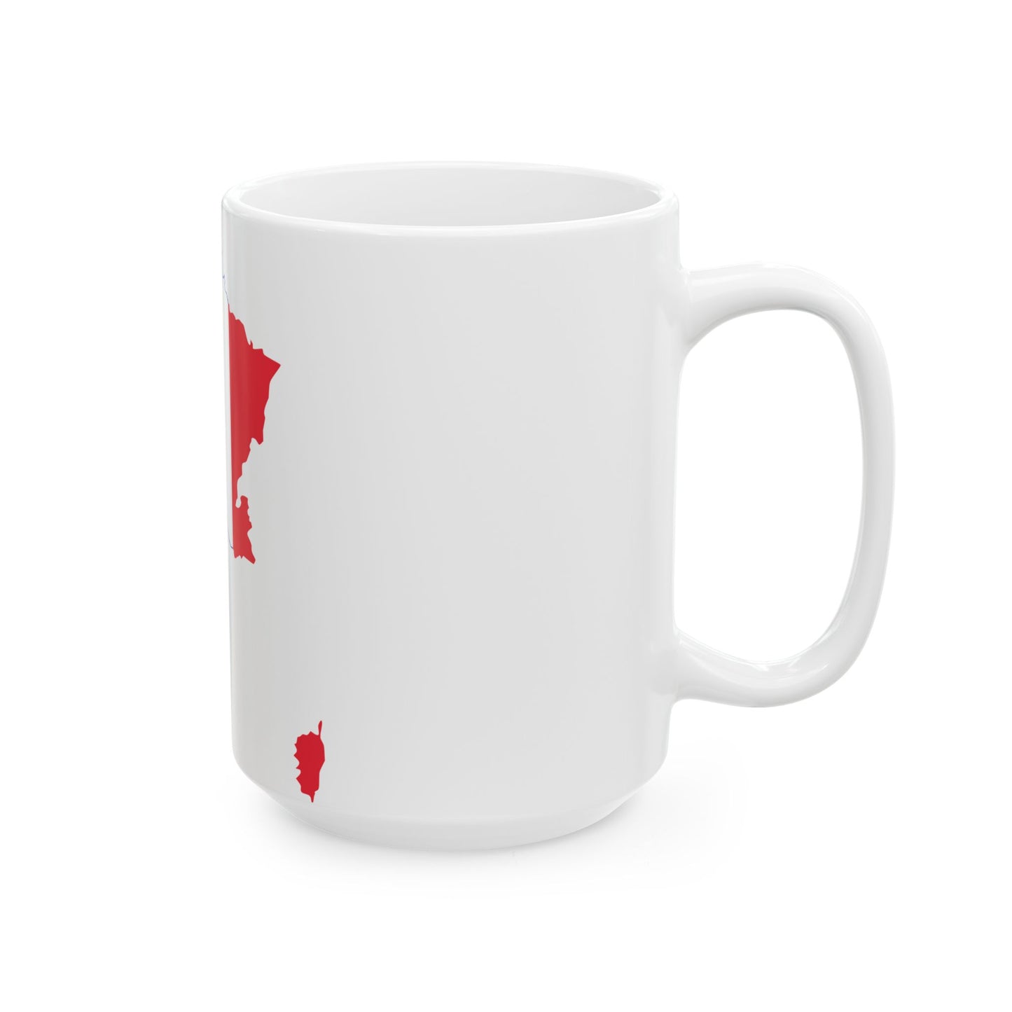 Flag-map of France without Britanny Normandie and Occitania (France) White Coffee Mug