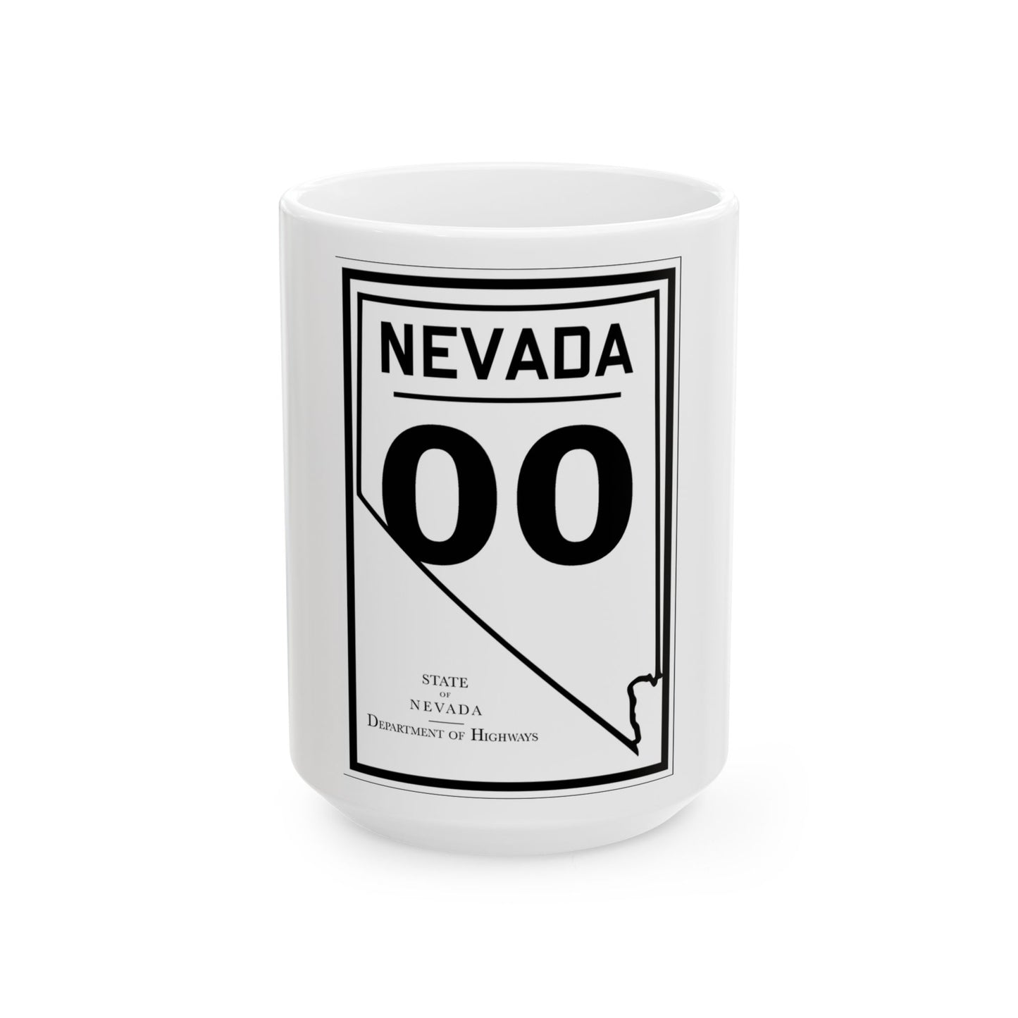 Nevada 00 1924 (Nevada) (Road Sign) White Coffee Mug
