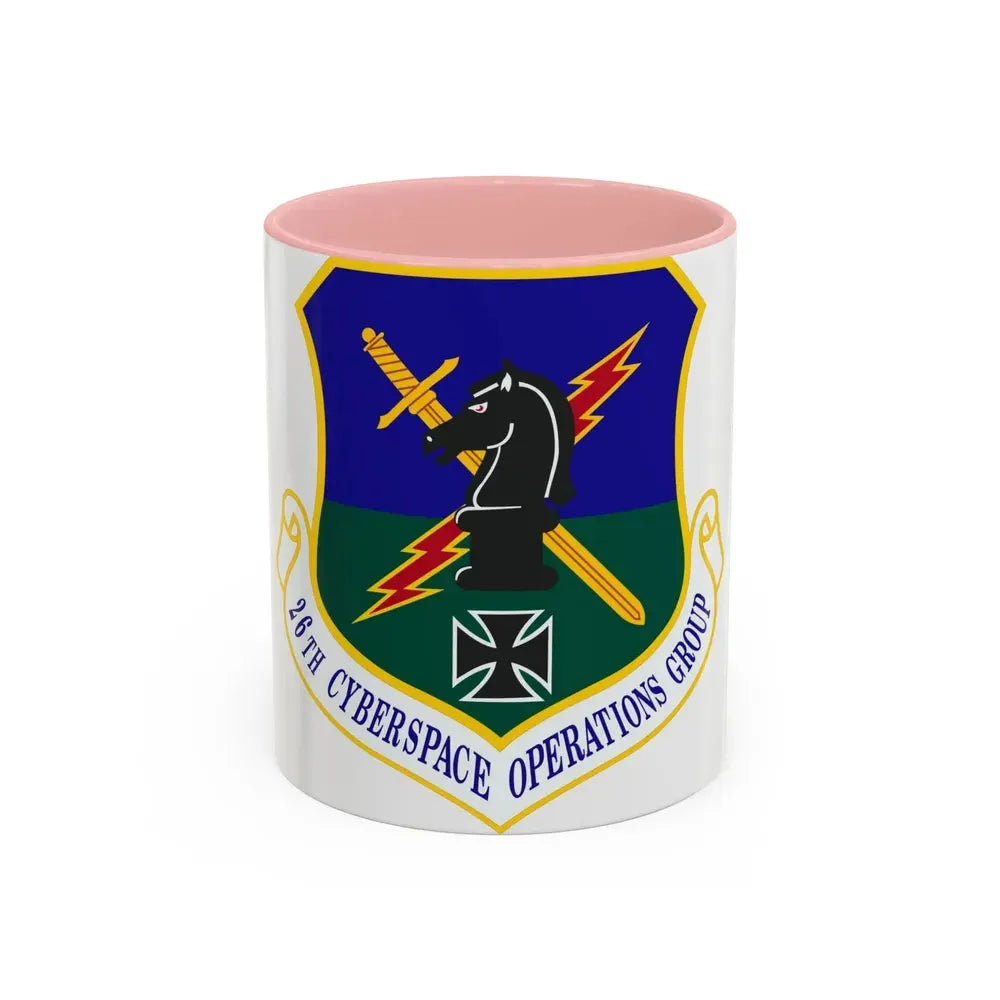 26th Cyberspace Operations Group (U.S. Air Force) Accent Coffee Mug 11oz Pink - Go Mug Yourself