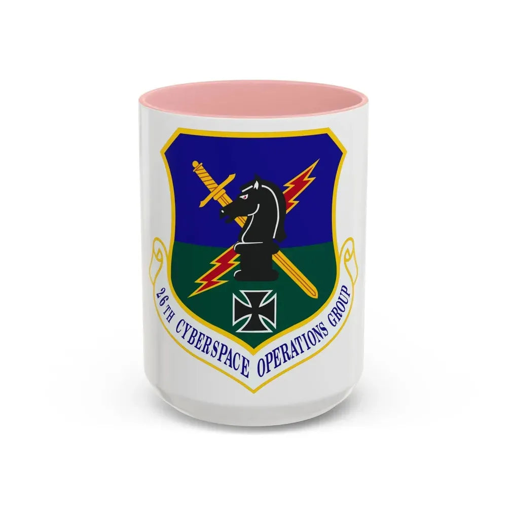 26th Cyberspace Operations Group (U.S. Air Force) Accent Coffee Mug 15oz Pink - Go Mug Yourself