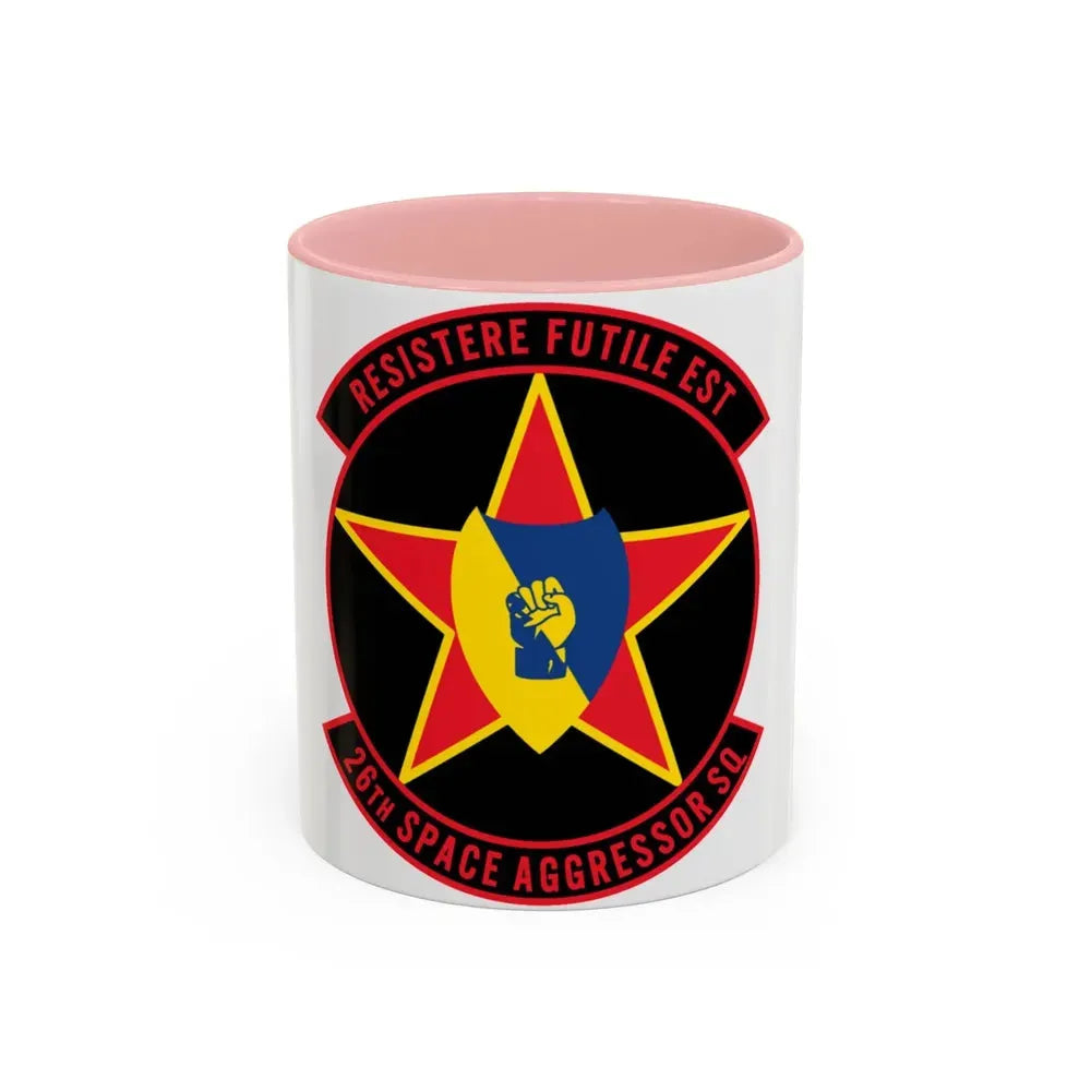 26TH Space Aggressor Sq. v2 (U.S. Air Force) Accent Coffee Mug 11oz Pink - Go Mug Yourself