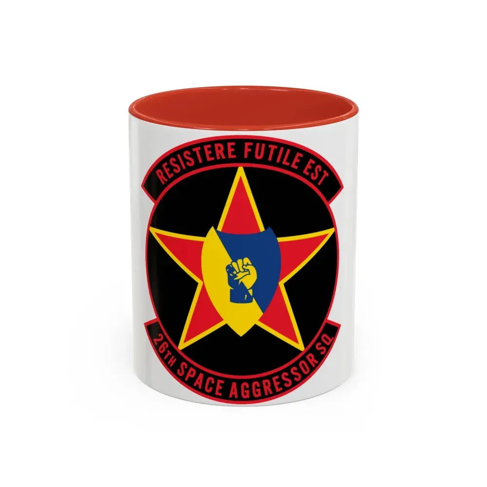 26TH Space Aggressor Sq. v2 (U.S. Air Force) Accent Coffee Mug 11oz Red - Go Mug Yourself