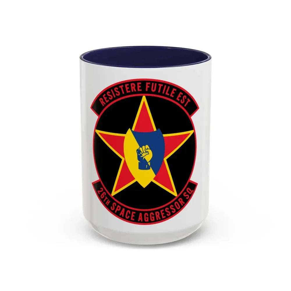 26TH Space Aggressor Sq. v2 (U.S. Air Force) Accent Coffee Mug 15oz Navy - Go Mug Yourself