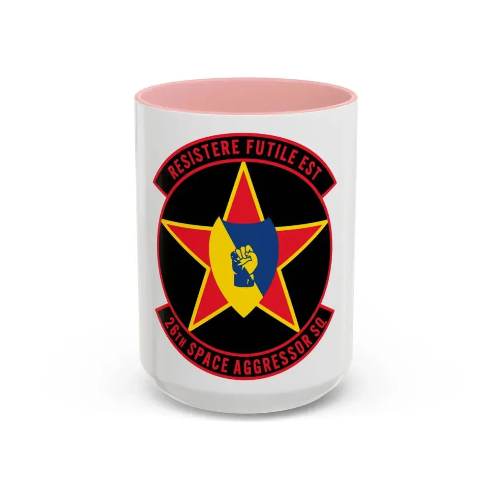 26TH Space Aggressor Sq. v2 (U.S. Air Force) Accent Coffee Mug 15oz Pink - Go Mug Yourself