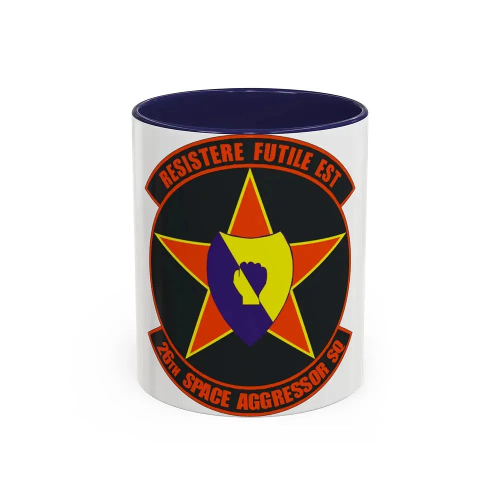 26th Space Aggressor Squadron (U.S. Air Force) Accent Coffee Mug 11oz Navy - Go Mug Yourself
