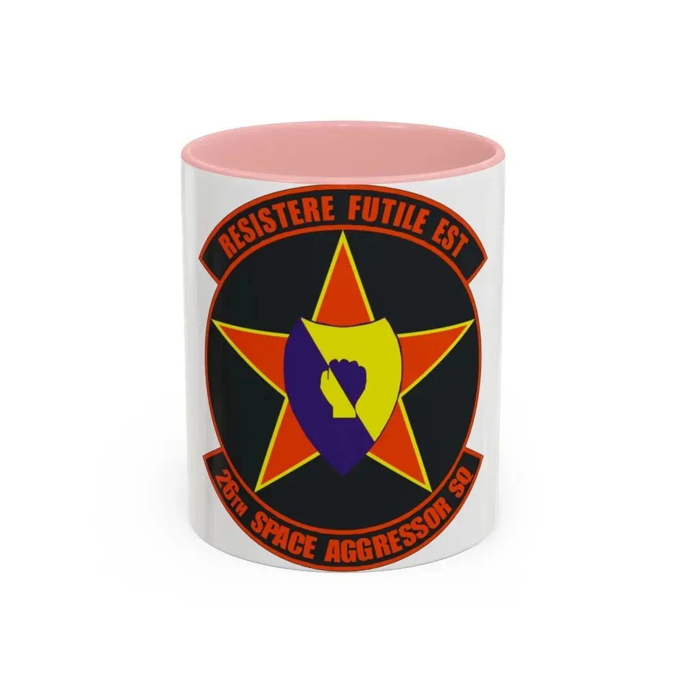 26th Space Aggressor Squadron (U.S. Air Force) Accent Coffee Mug 11oz Pink - Go Mug Yourself