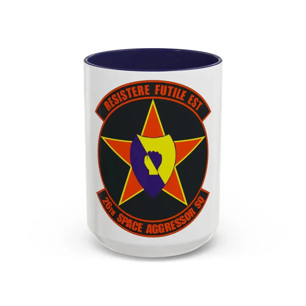 26th Space Aggressor Squadron (U.S. Air Force) Accent Coffee Mug 15oz Navy - Go Mug Yourself