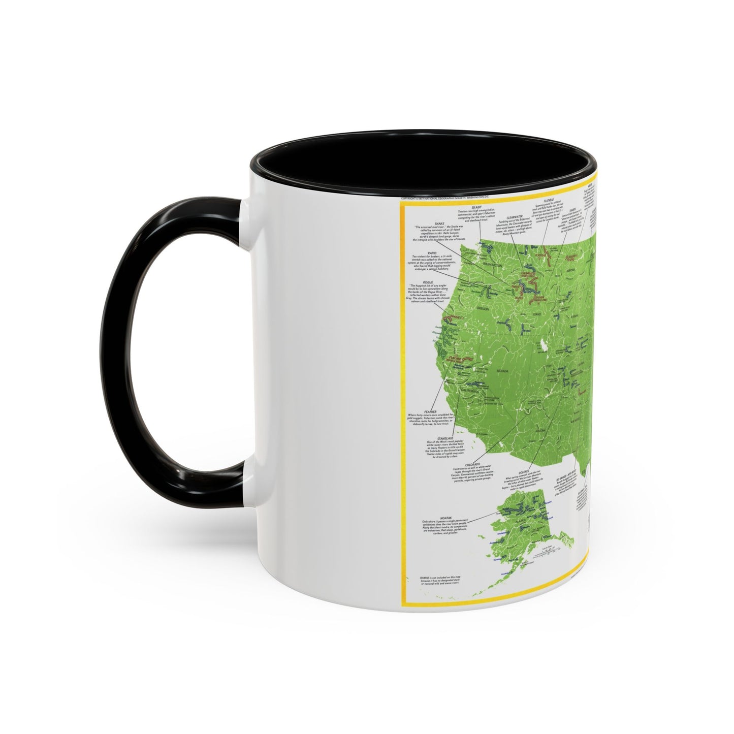 USA - Wild and Scenic Rivers 1 (1977) (Map) Accent Coffee Mug