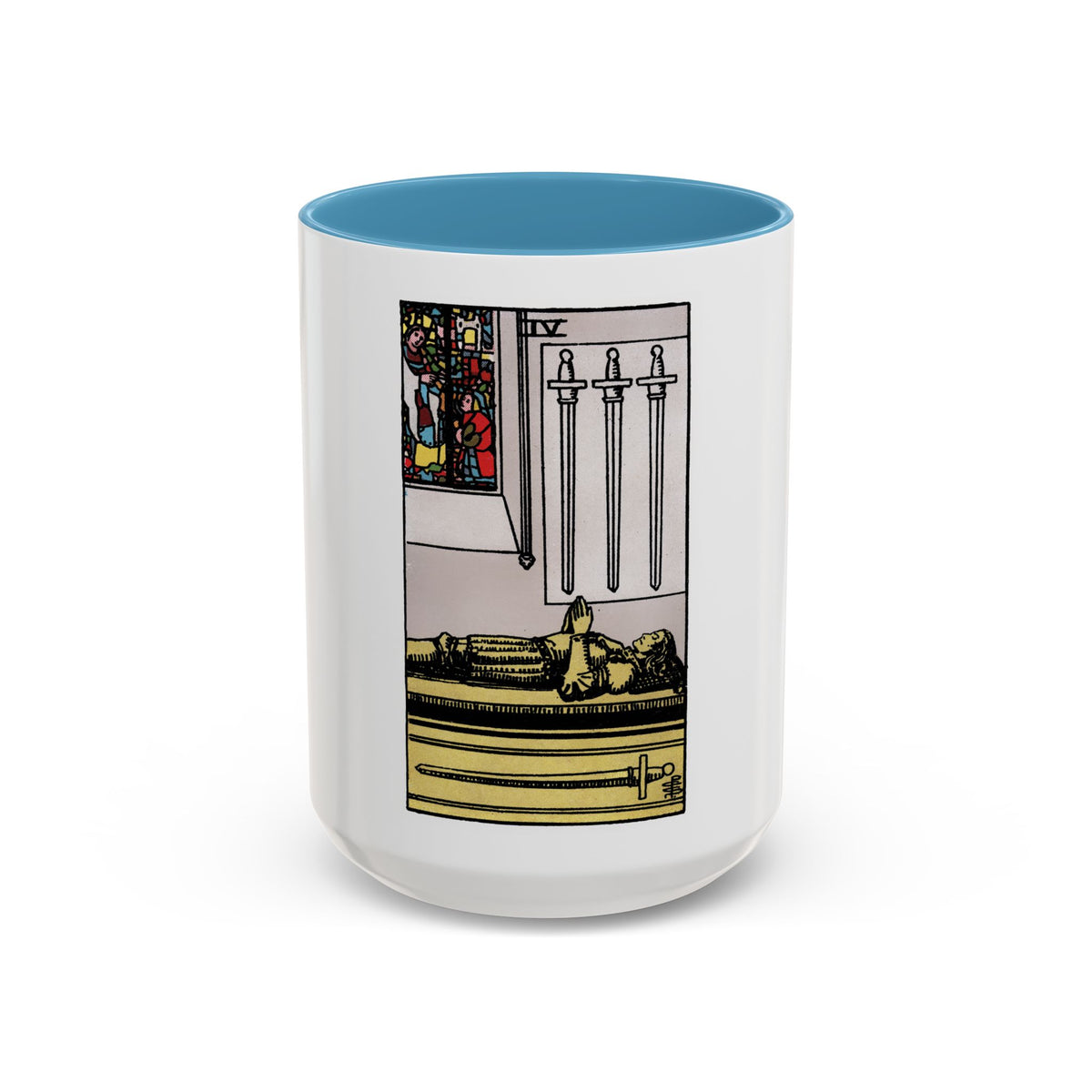 The 4 of Swords (Tarot Card) Accent Coffee Mug