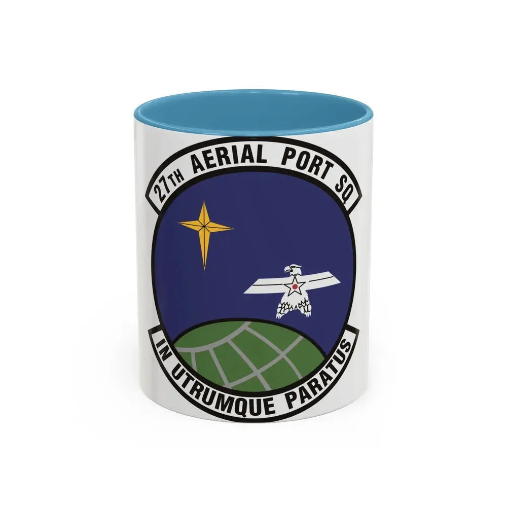 27th Aerial Port Squadron (U.S. Air Force) Accent Coffee Mug 11oz Light Blue - Go Mug Yourself