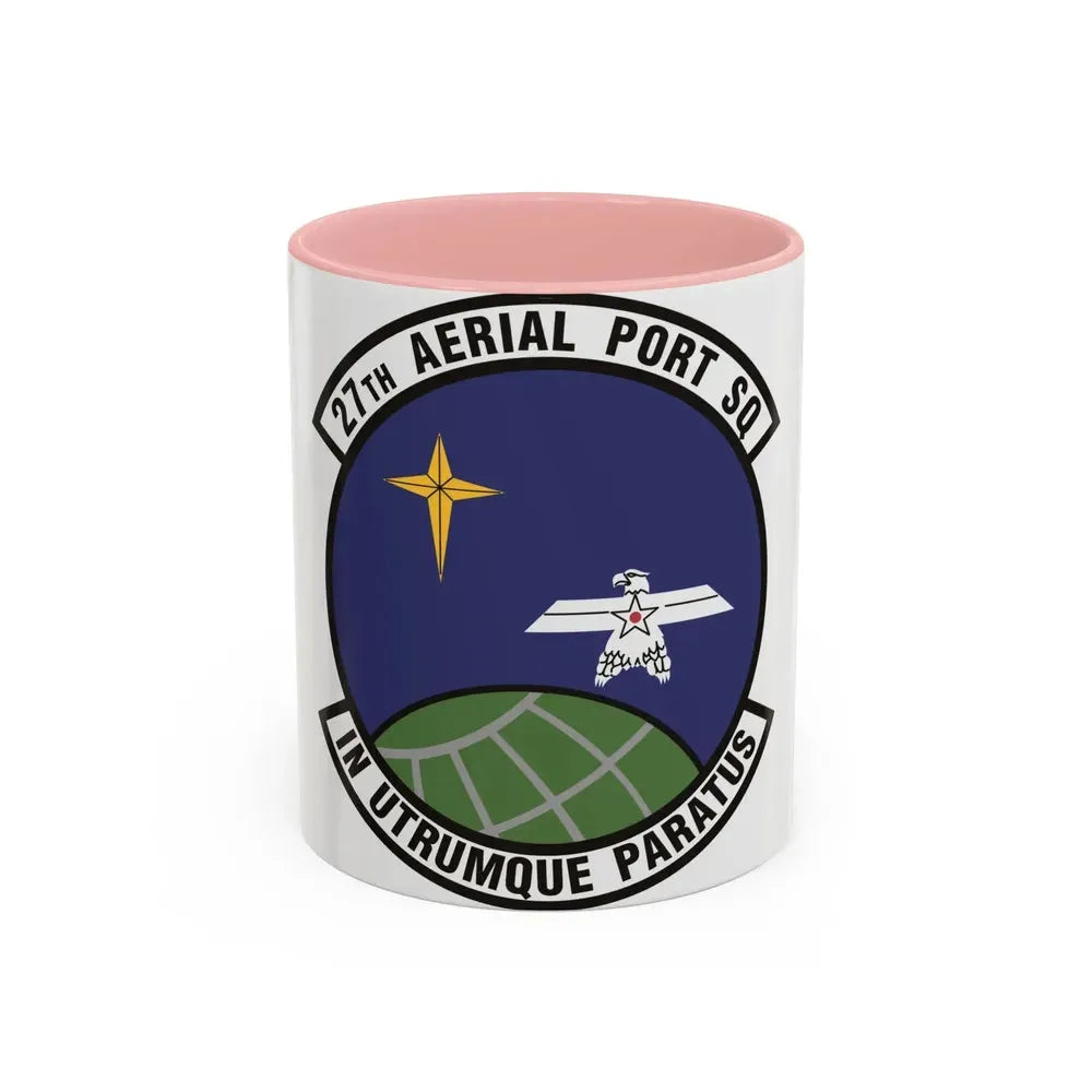 27th Aerial Port Squadron (U.S. Air Force) Accent Coffee Mug 11oz Pink - Go Mug Yourself
