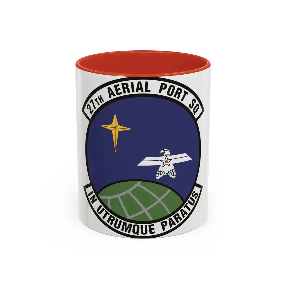 27th Aerial Port Squadron (U.S. Air Force) Accent Coffee Mug 11oz Red - Go Mug Yourself