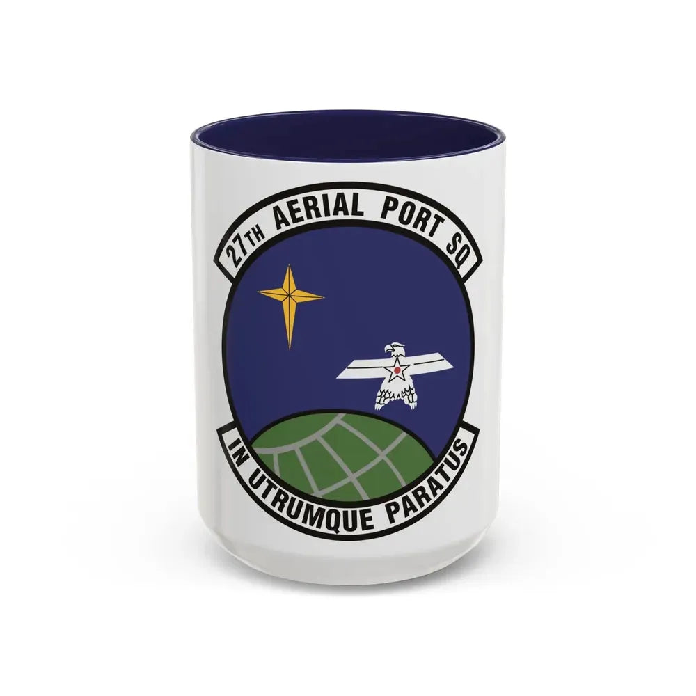 27th Aerial Port Squadron (U.S. Air Force) Accent Coffee Mug 15oz Navy - Go Mug Yourself