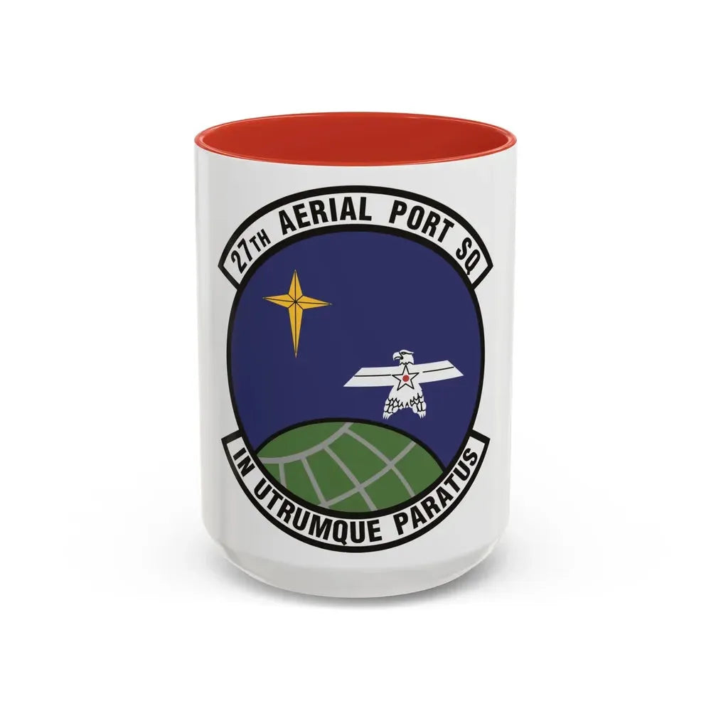 27th Aerial Port Squadron (U.S. Air Force) Accent Coffee Mug 15oz Red - Go Mug Yourself