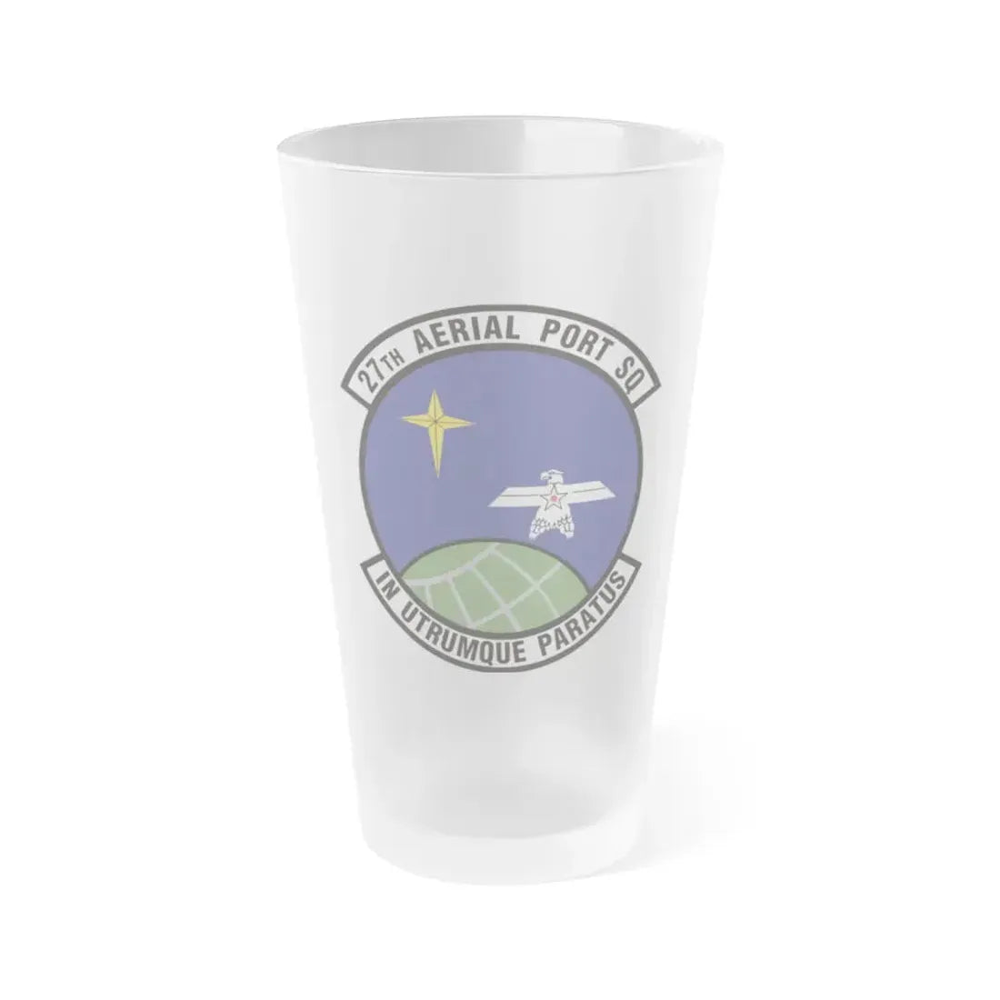 27th Aerial Port Squadron (U.S. Air Force) Frosted Pint Glass 16oz 16oz Frosted - Go Mug Yourself