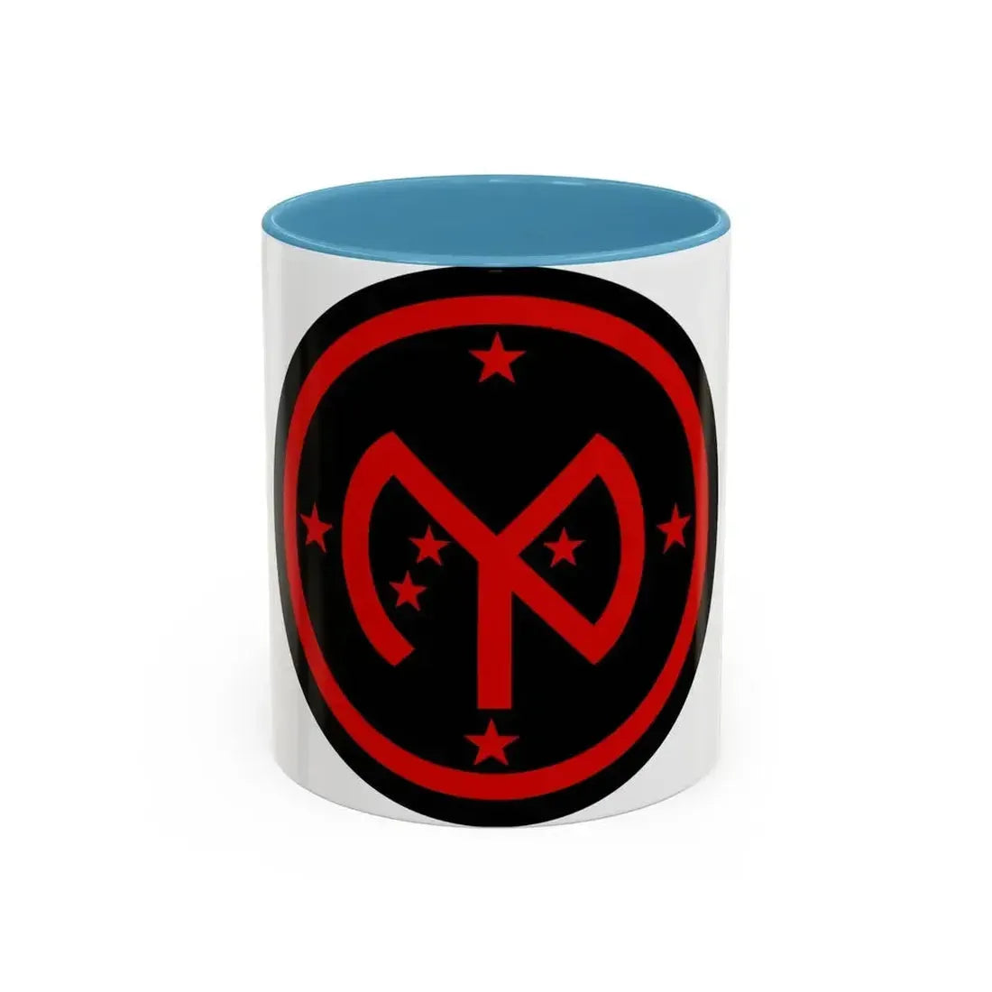 27th Infantry Division SSI (U.S. Army) Accent Coffee Mug 11oz Light Blue - Go Mug Yourself