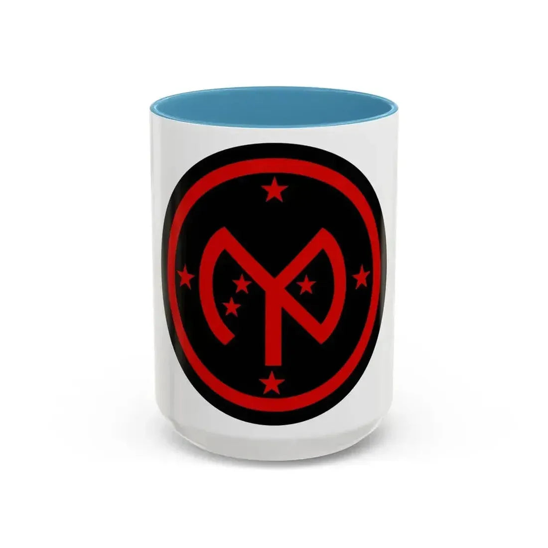27th Infantry Division SSI (U.S. Army) Accent Coffee Mug 15oz Light Blue - Go Mug Yourself