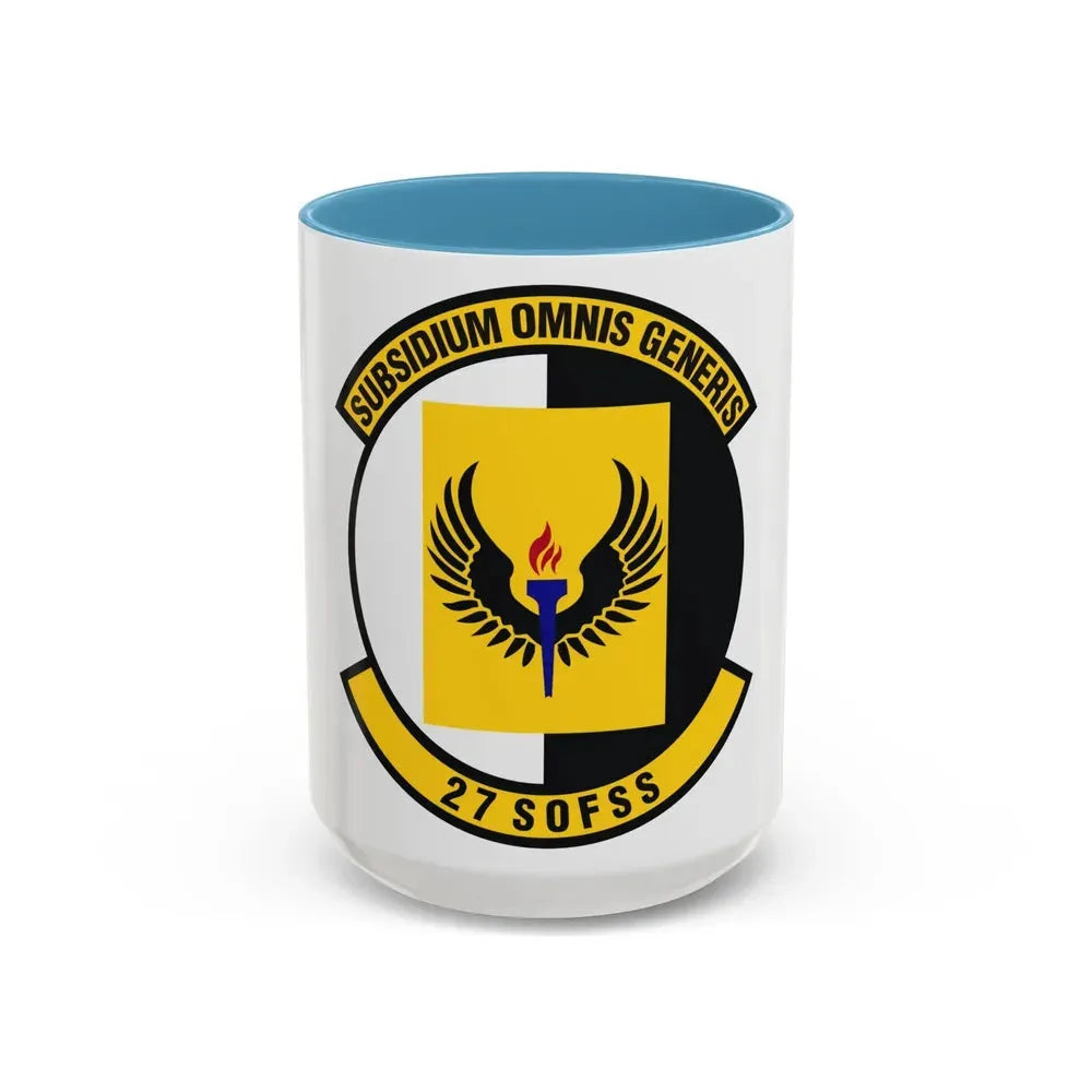 27th Special Operations Force Support Squadron (U.S. Air Force) Accent Coffee Mug 15oz Light Blue - Go Mug Yourself