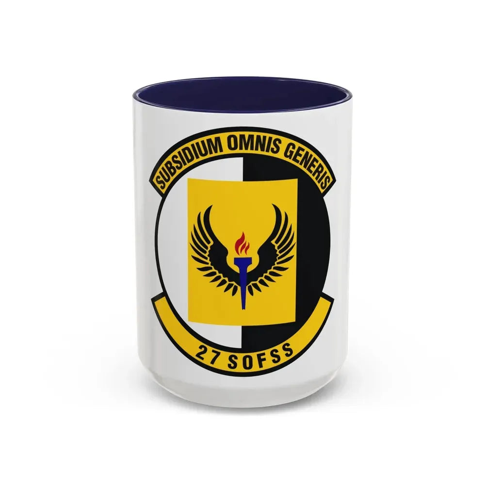 27th Special Operations Force Support Squadron (U.S. Air Force) Accent Coffee Mug 15oz Navy - Go Mug Yourself