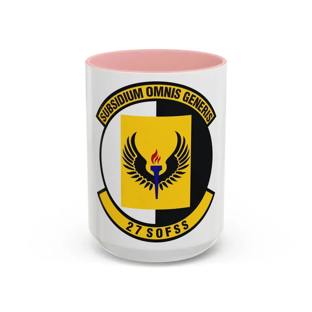 27th Special Operations Force Support Squadron (U.S. Air Force) Accent Coffee Mug 15oz Pink - Go Mug Yourself