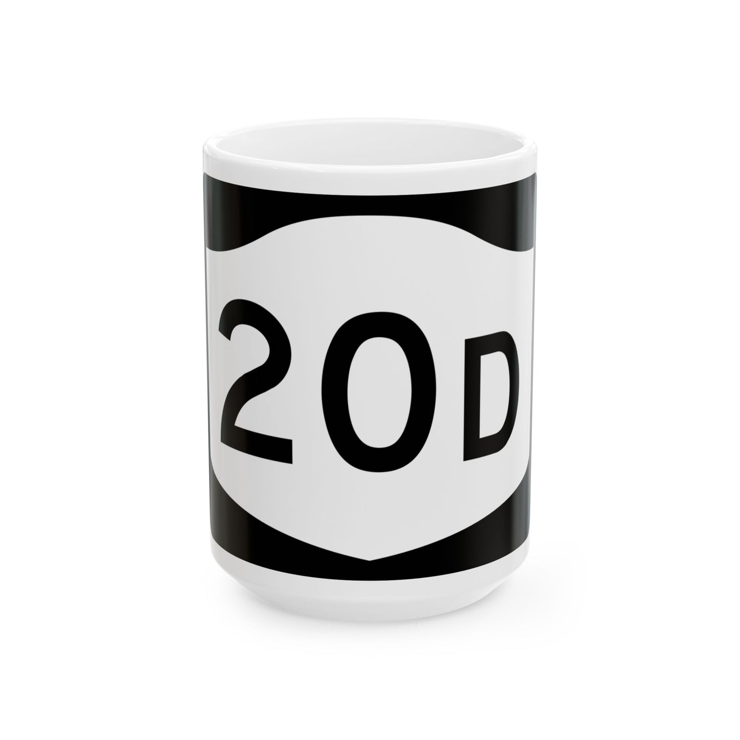 NY-20D (New York) (Road Sign) White Coffee Mug