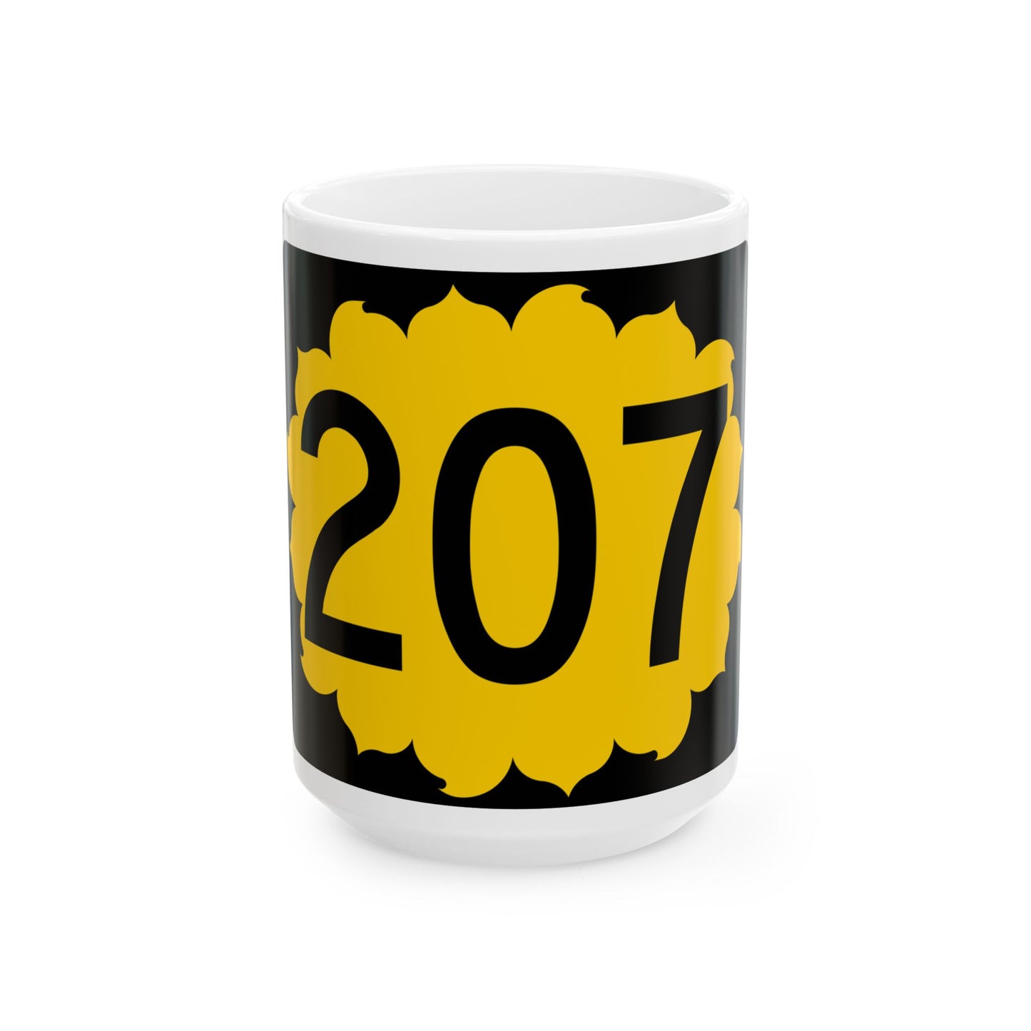 K-207 (Kansas) (Road Sign) White Coffee Mug